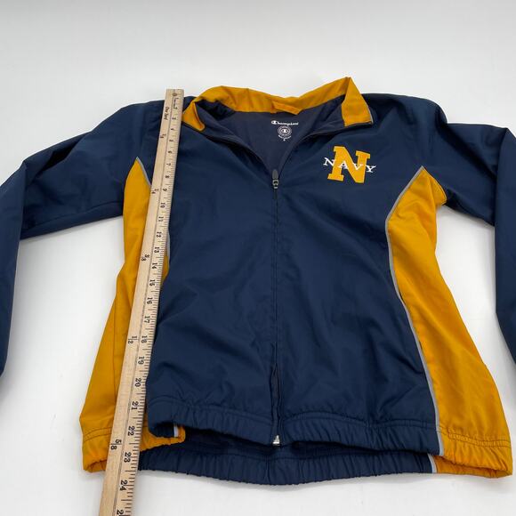 CHAMPION Blue and Gold US Navy Full Zip Track Jacket Womens Small Windbreaker - Picture 6 of 6